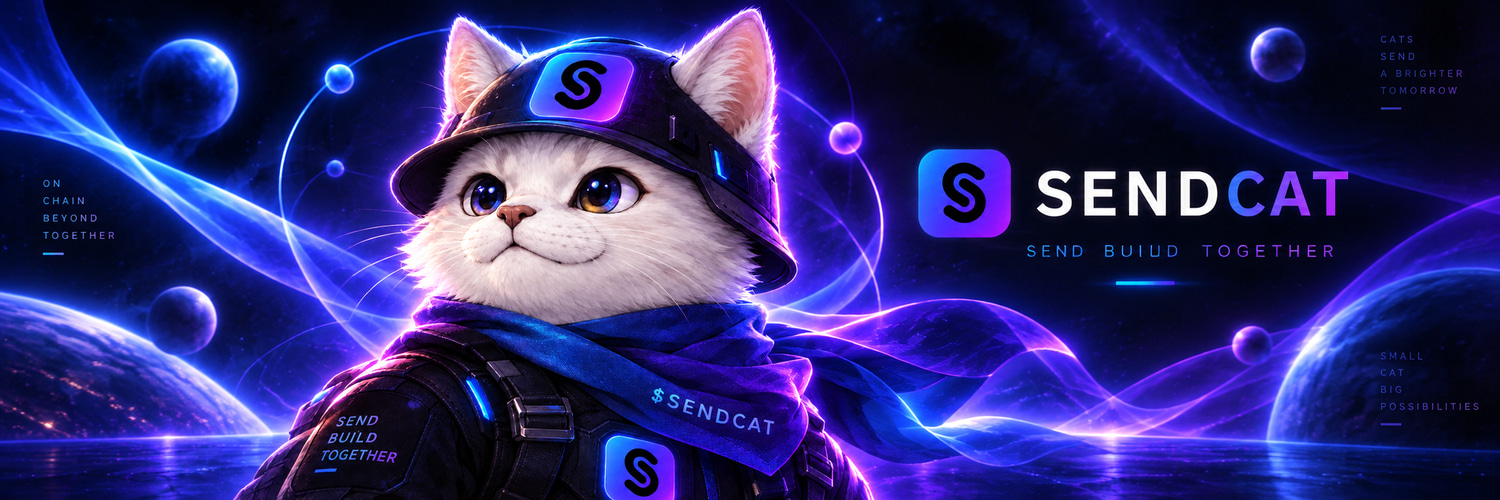 Send Cat banner with the helmeted mascot and SENDCAT wordmark